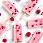 ice cream with raspberries