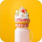 a combination of donut ice cream and milk